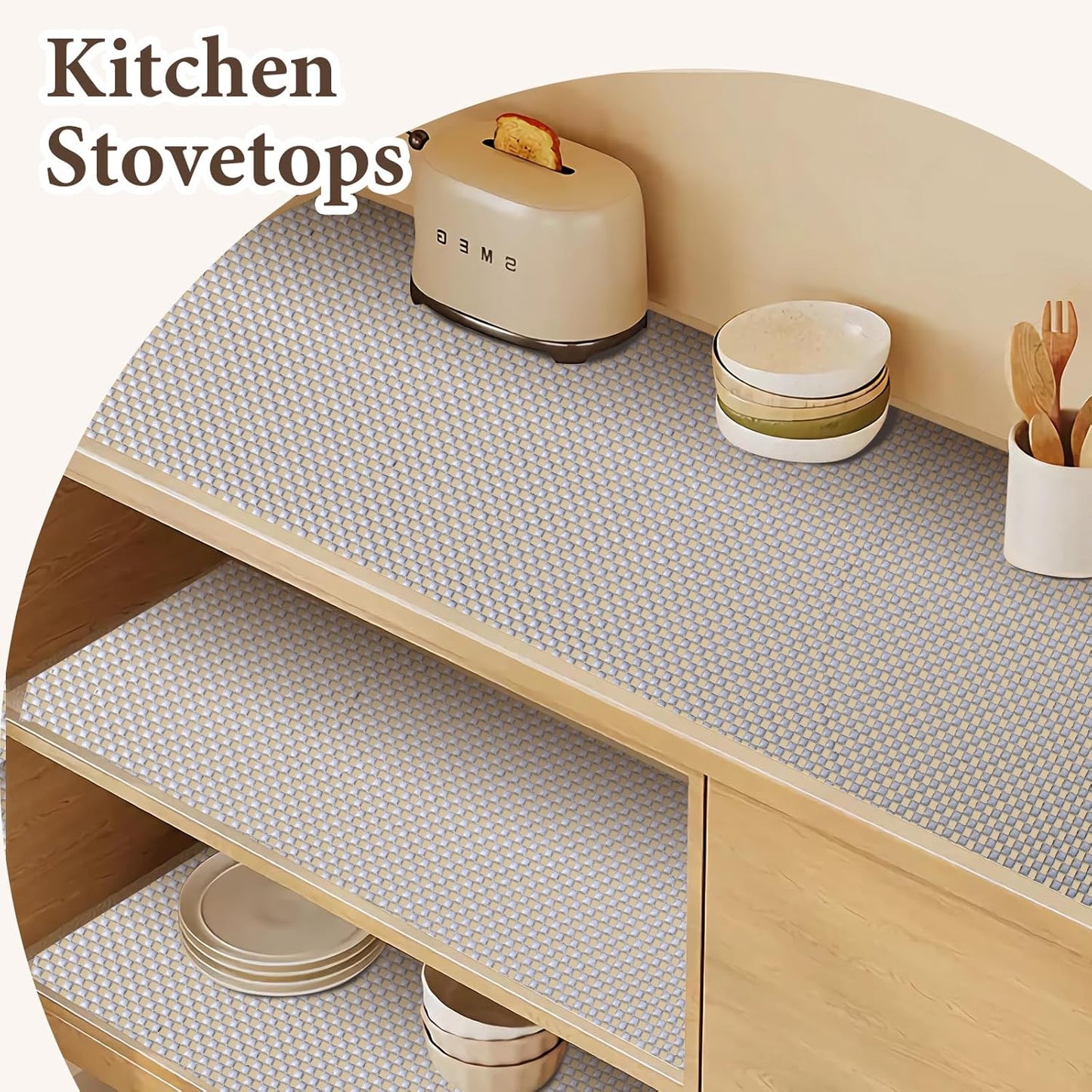Drawer and Shelf Liner for Kitchen Cabinet: 23.6 in X 30 Ft Non Slip Waterproof Shelf Paper Non Adhesive Refrigerator Liners Light Gray Easy Liners for Bathroom