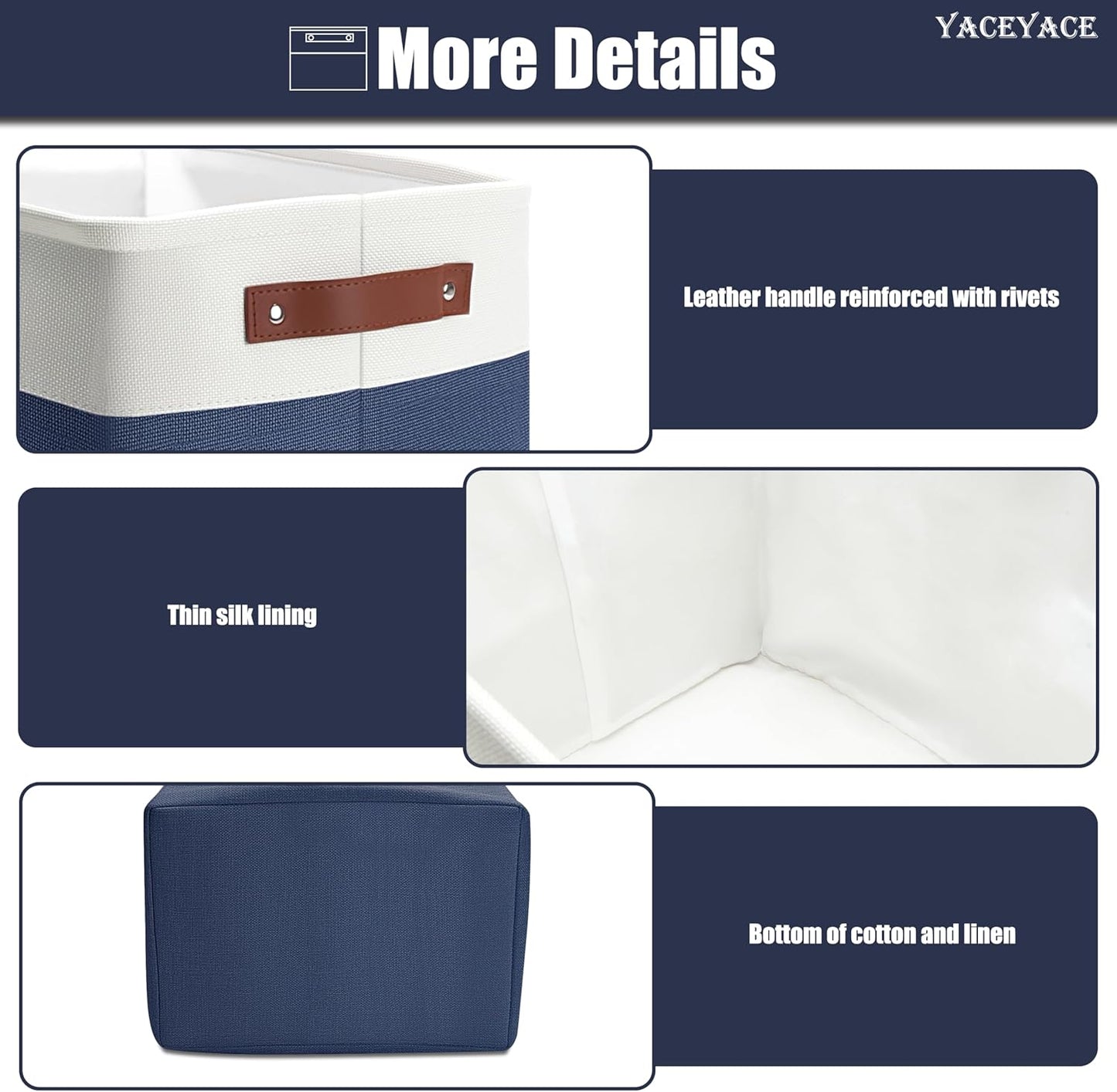 Basket for Blankets, 4 Pack 15"x11"x9.5" Linen Fabric Storage Bins for Shelves, Foldable Baskets for Cloth, Toy, Home Organizing, Decorative