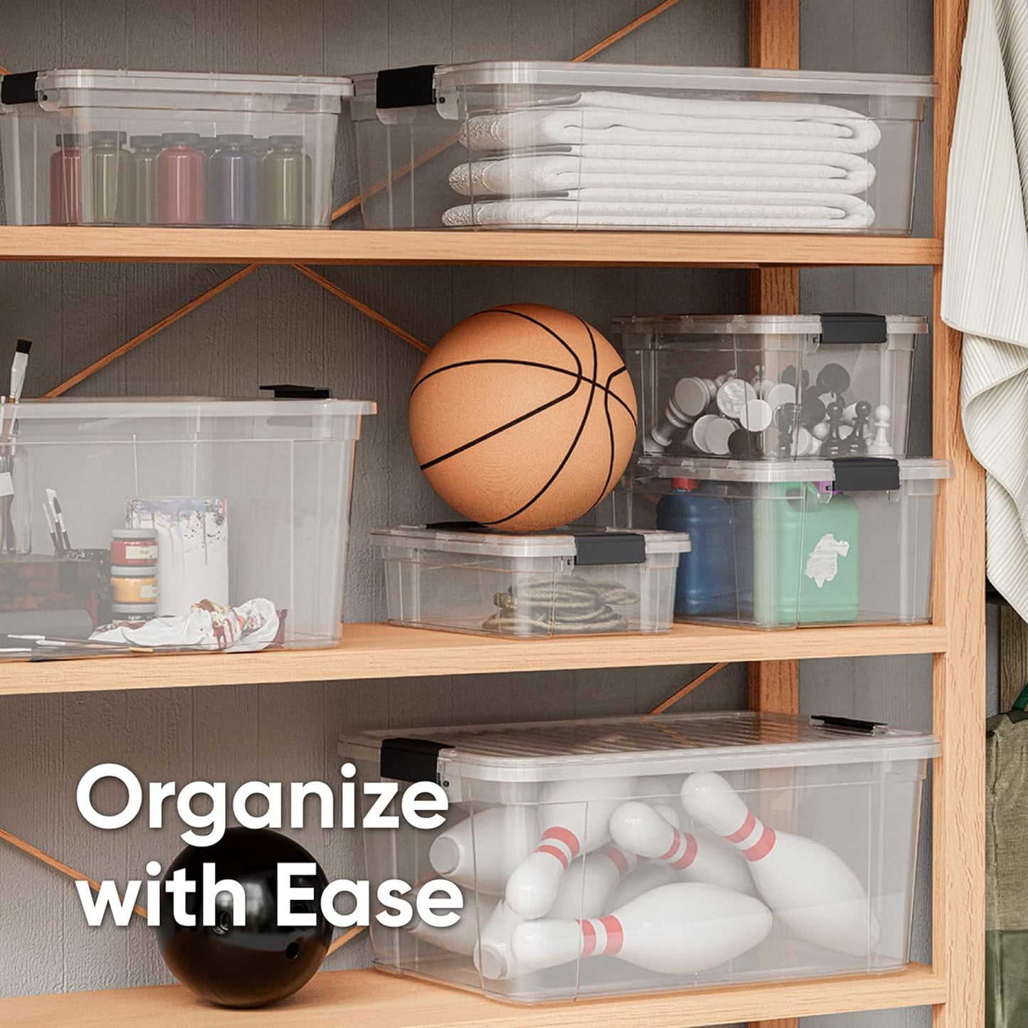 Superio Clear Storage Bins with Lids, 3 Quart BPA Free Plastic Containers, Transparent Boxes for Organizing, Stackable Crates, Organizer Totes for Home, Office, School, and Dorm