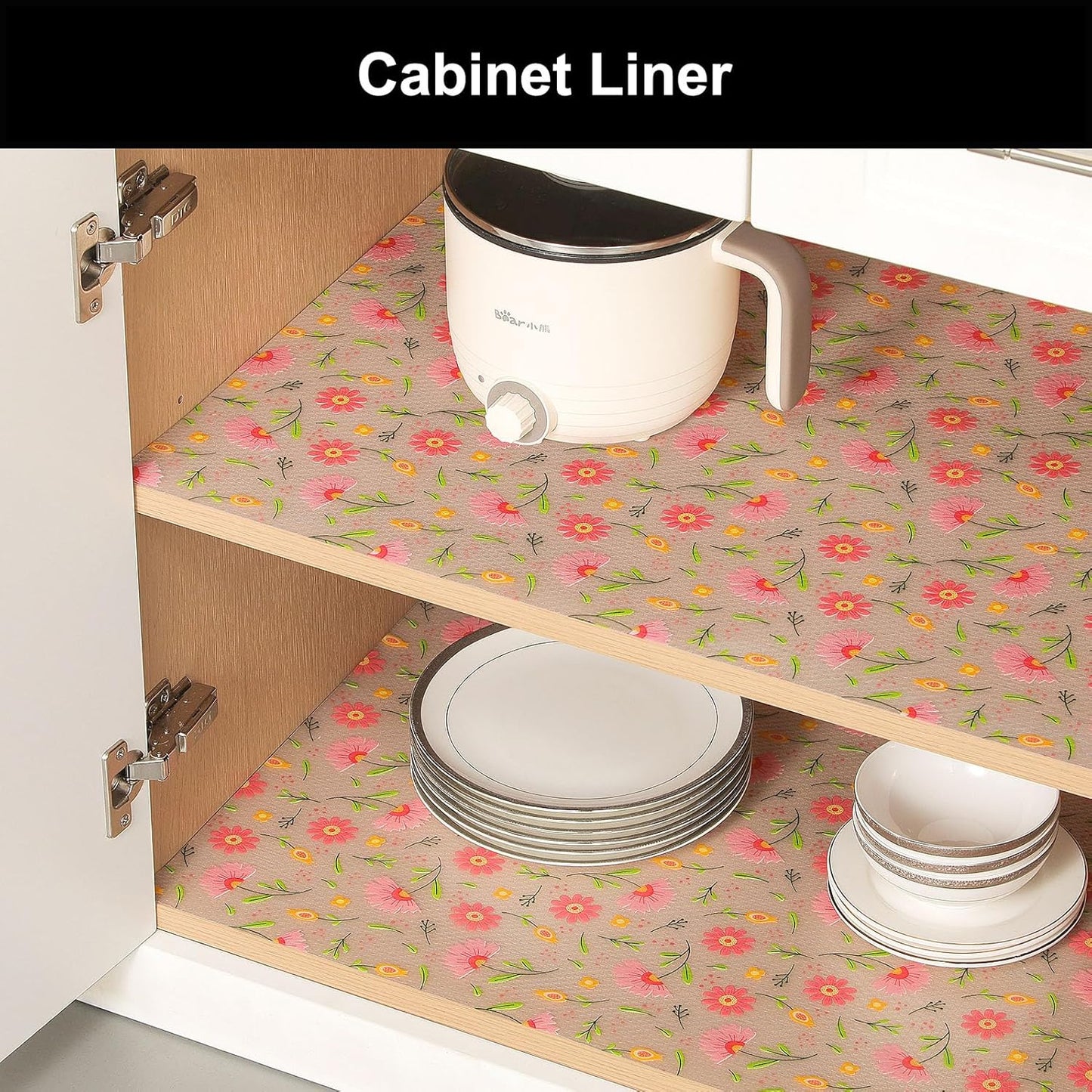 Cooyes Shelf Liner – Premium Non-Adhesive Cabinet & Drawer Liner for Kitchen – Waterproof Shelf Paper with Modern Pattern – Durable EVA Cabinet Mat – Easy to Cut (17.5" W x 360" L)