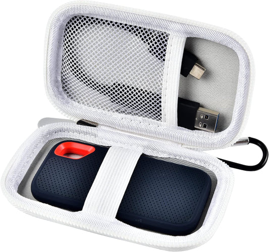 Case Compatible with SanDisk 1TB 2TB 500GB 4TB/for PRO Extreme Portable SSD, External Solid State Hard Drive Storage Holder for SDSSDE61/ SDSSDE60/ SDSSDE81/SDSSDE30/SDSSDE60 (Box Only)(White)