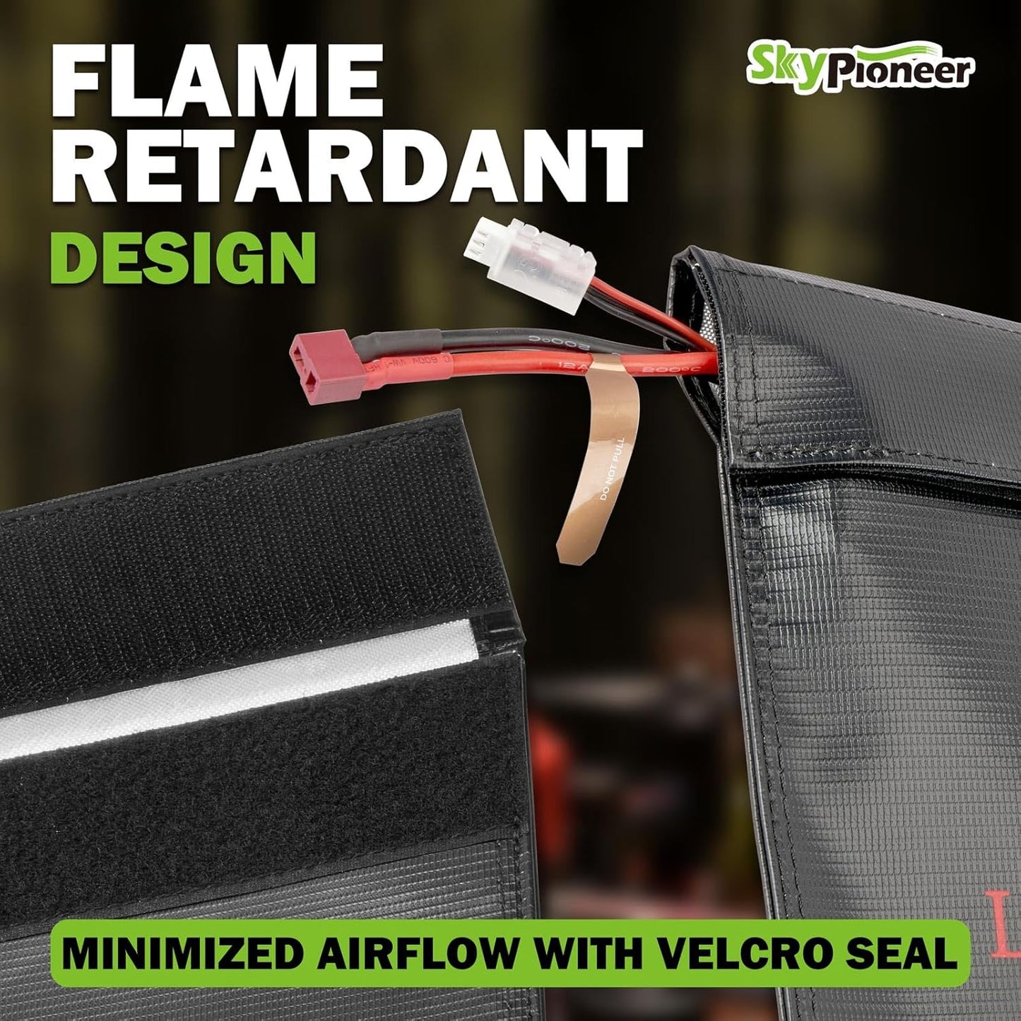 2 Pack Lipo Safe Bags, Fire Retardant Lipo Battery Bag, 6.9''x9'' Black, Fireproof Explosion-proof Sack for Charging and Storage