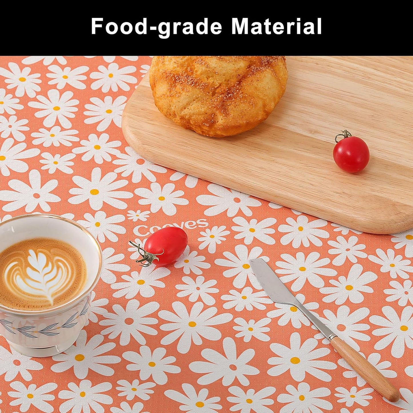 Cooyes Shelf Liner – Premium Non-Adhesive Cabinet & Drawer Liner for Kitchen – Waterproof Shelf Paper with Modern Pattern – Durable EVA Cabinet Mat – Easy to Cut （11.8" W x 236" L）