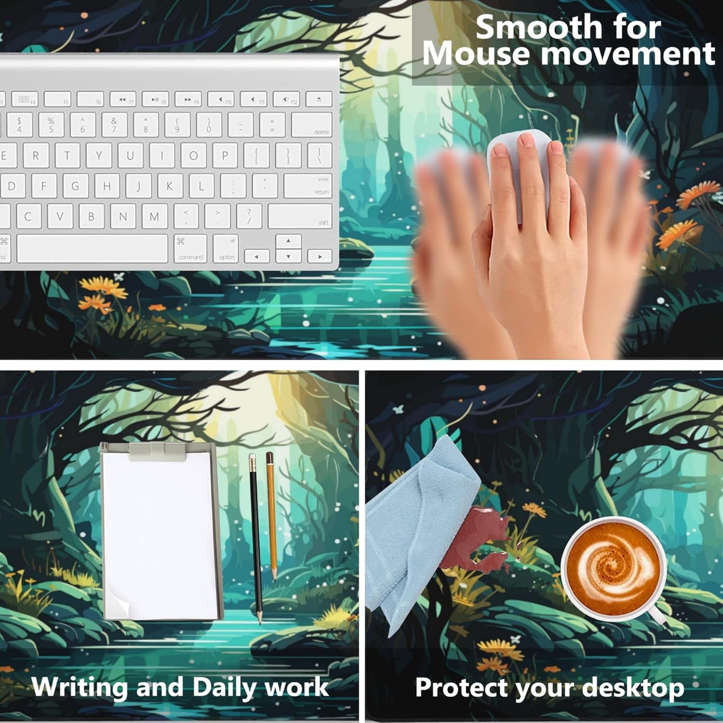 Gaming Mouse Mat Beautiful Landscape Large Mouse Pad Extended Mouse Pad Desk Mat Non-Slip Rubber Base Mice Pad Desk Pad for Office Game Home 35.4x15.75 in