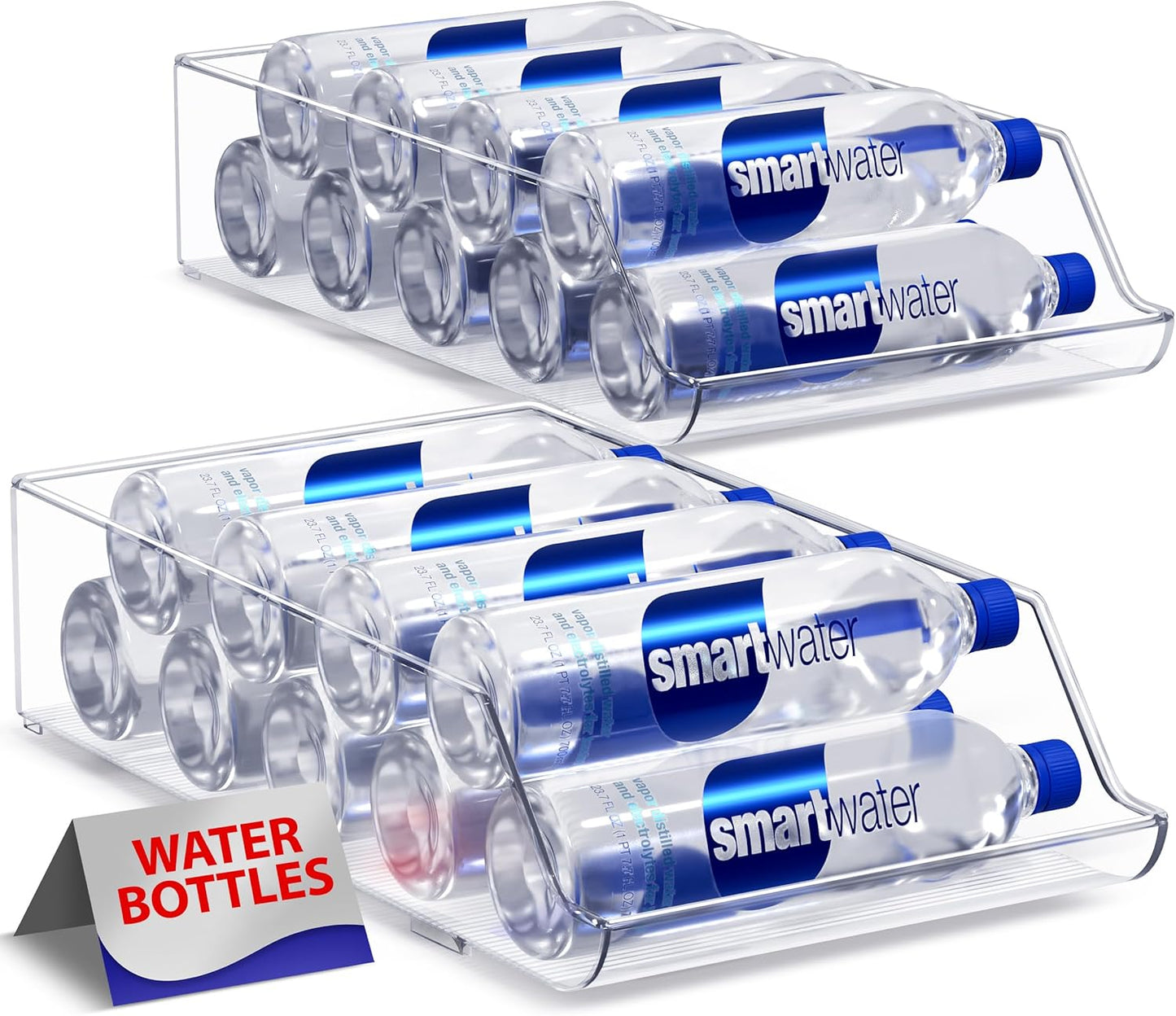 Sorbus 2-Pack Water Bottle & Can Organizer – Drink Holder for Refrigerator, Pantry, Kitchen Storage & Organization
