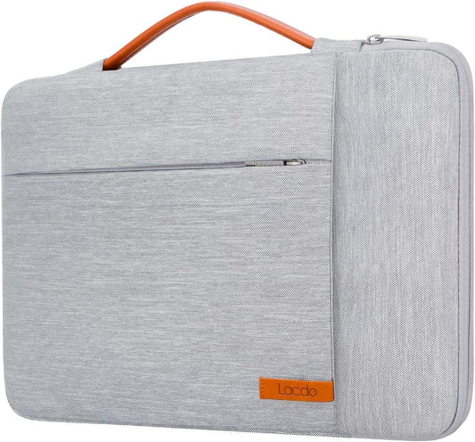 Lacdo 360° Protective Laptop Sleeve Case for 15 inch New MacBook Air M4 A3241 2025, M3 A3114, M2 A2941 2024-2023, 15 inch MacBook Pro A1990 A1707, Dell XPS 15 Plus Computer Bag, Water-Resistant, Gray