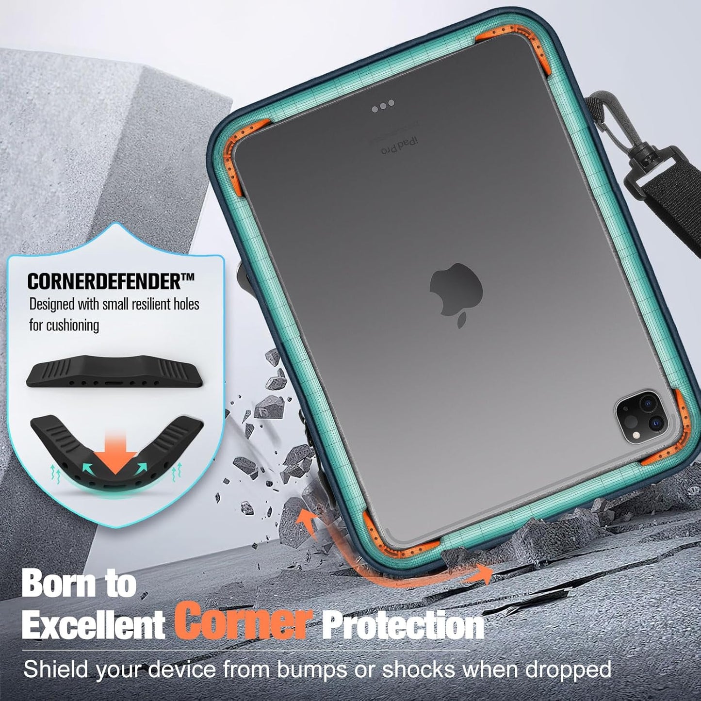 MoKo 9-11 Inch 360° Protective Tablet Sleeve Bag, Fits iPad Air M3 11, 5/4th 10.9, iPad A16 10/9/8/7th 10.2, iPadPro 11 Inch, Tab S8/S9 11, Multifunctional Bag with Shoulder and Headphone Port, Black