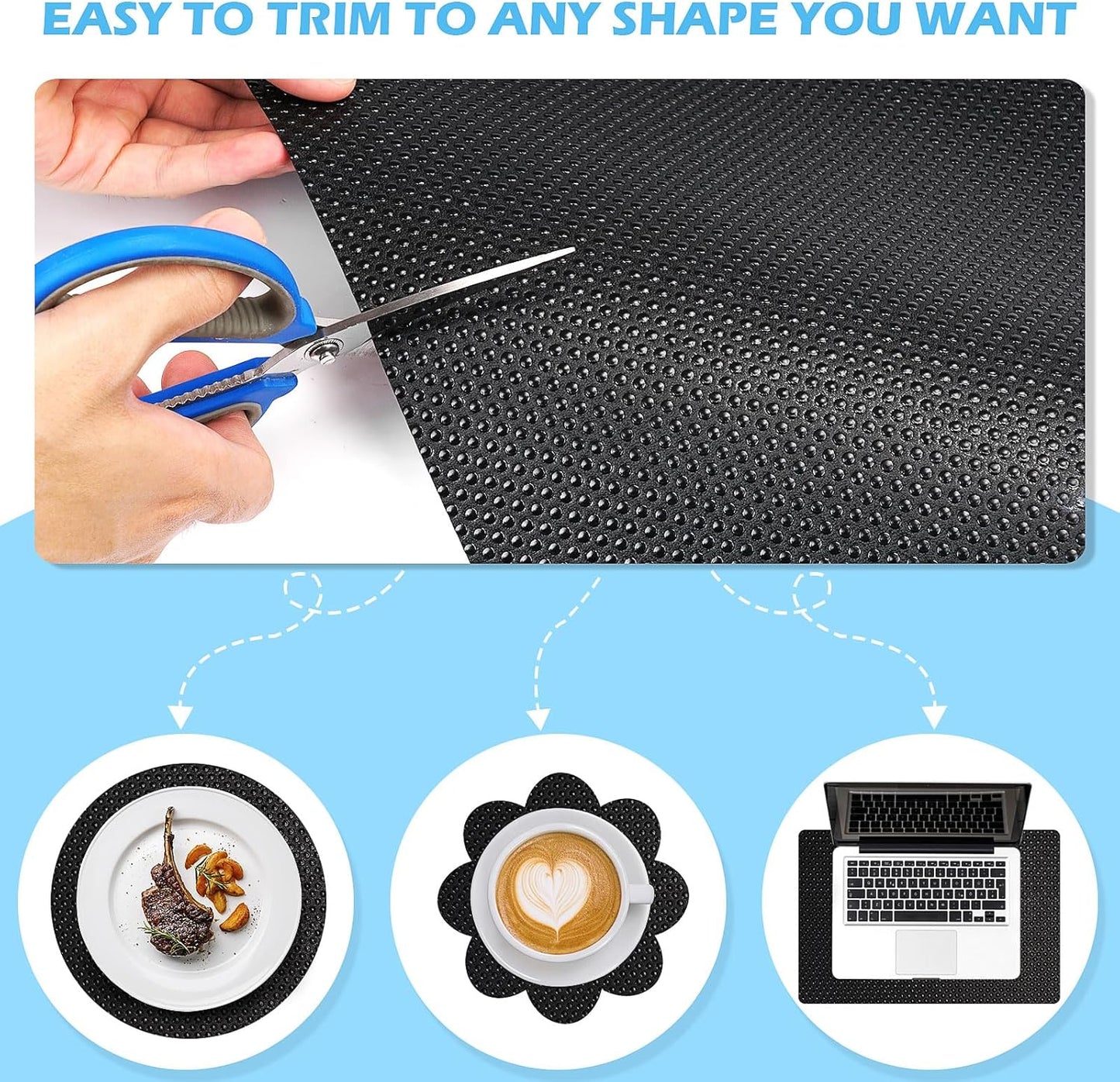 Drawer Liners, Waterproof Shelf Liner, Anti-Slip Non-Adhesive BPA Free Kitchen Cupboard Cabinet Liner Refridge Fridge Mats Sink Protector Strong Durable for Home (Black/23.6in x 20Ft)