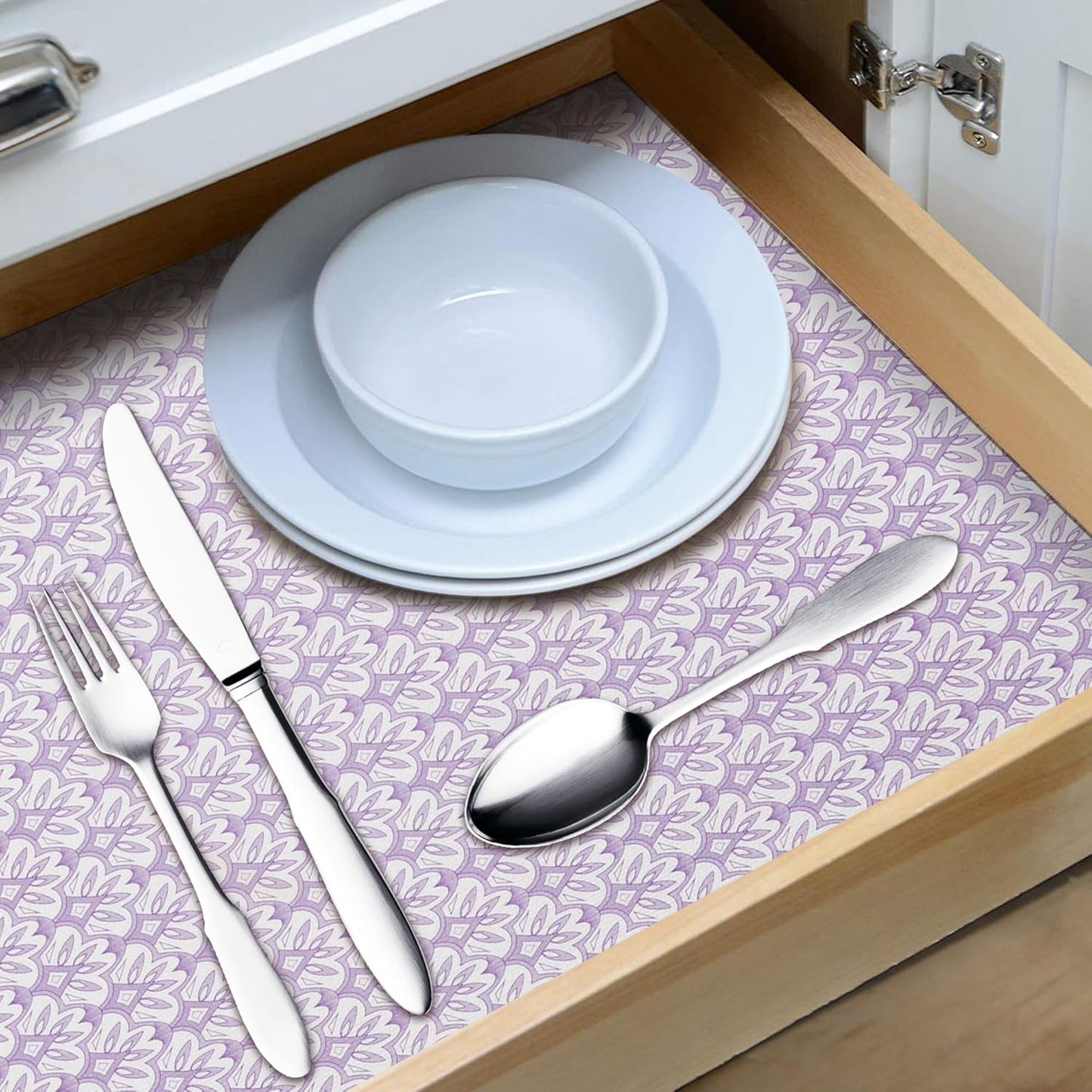 18" W x 96" L Floral Drawer and Shelf Liner for Cabinets, Non-Adhesive Strong Grip Non-Slip Flower Shelf Cabinet Kitchen Shelf Liners for Kitchen Cabinets