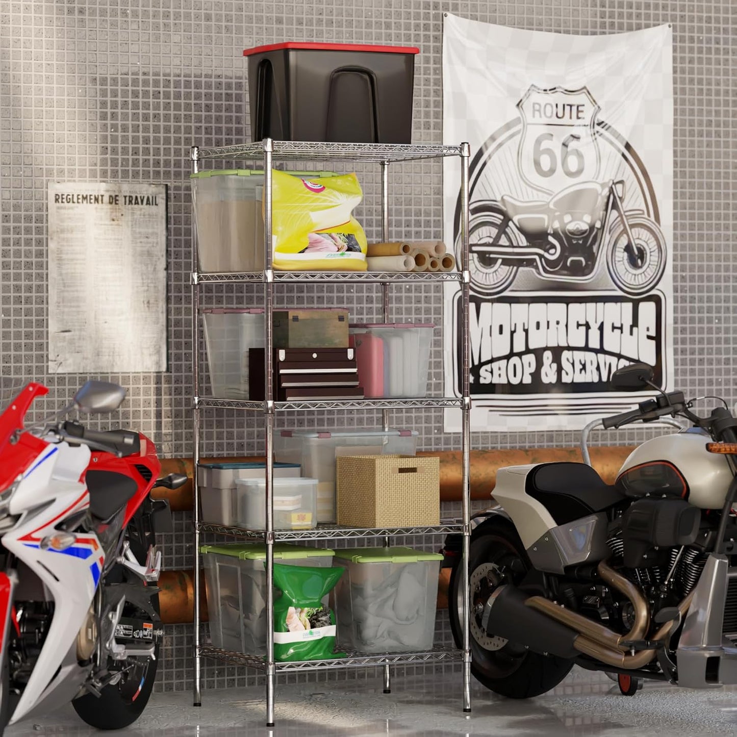 24" Deep x 30" Wide x 74" Height Wire Shelving Kit | 5-Tier | NSF Commercial Storage Rack Unit