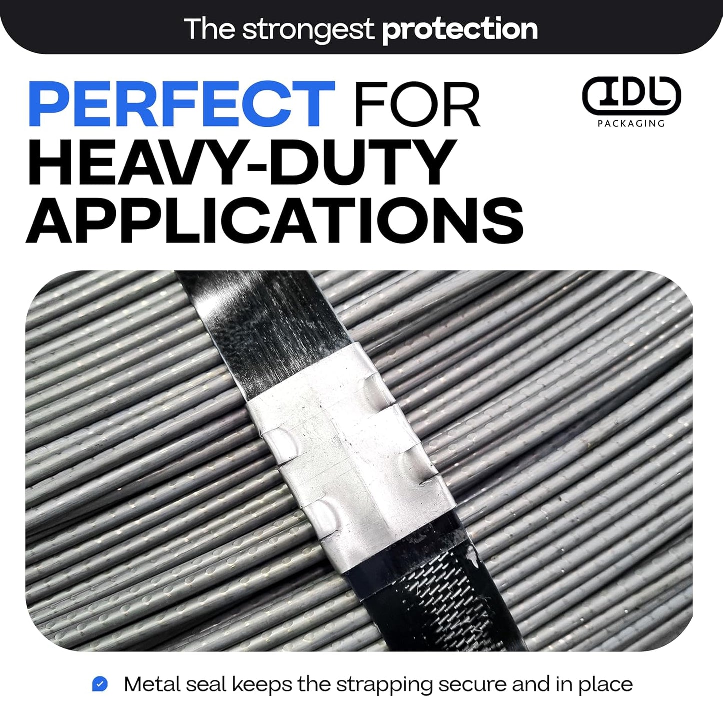 IDL Packaging 1/2" Open (Snap-On) Seals for Steel Strapping, Pack of 250 - USA-Made Sturdy Metal Clips for Securing Heavy Packaging and Pallet Banding - Superior Holding Power for Steel Banding Jobs