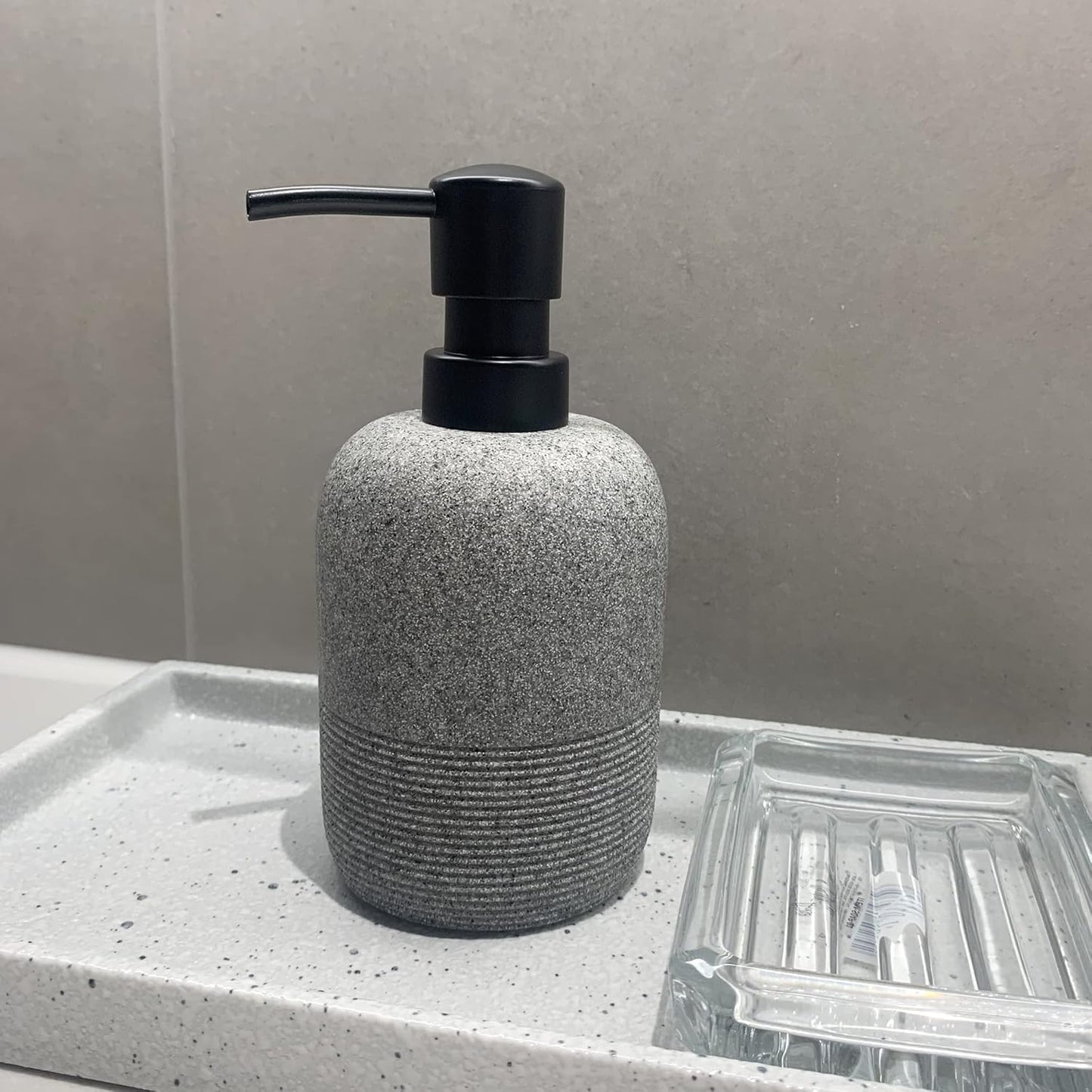 2pcs/Set Grey Soap Lotion Dispenser with A Spare Pump,Liquid Hand Soap Dispenser Sets for Bathroom Countertop, Soap Dispenser for Kitchen.