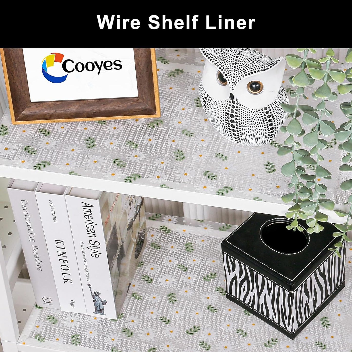 Cooyes Shelf Liner – Premium Non-Adhesive Cabinet & Drawer Liner for Kitchen – Waterproof Shelf Paper with Modern Pattern – Durable EVA Cabinet Mat – Easy to Cut (23.6" W x 360" L)