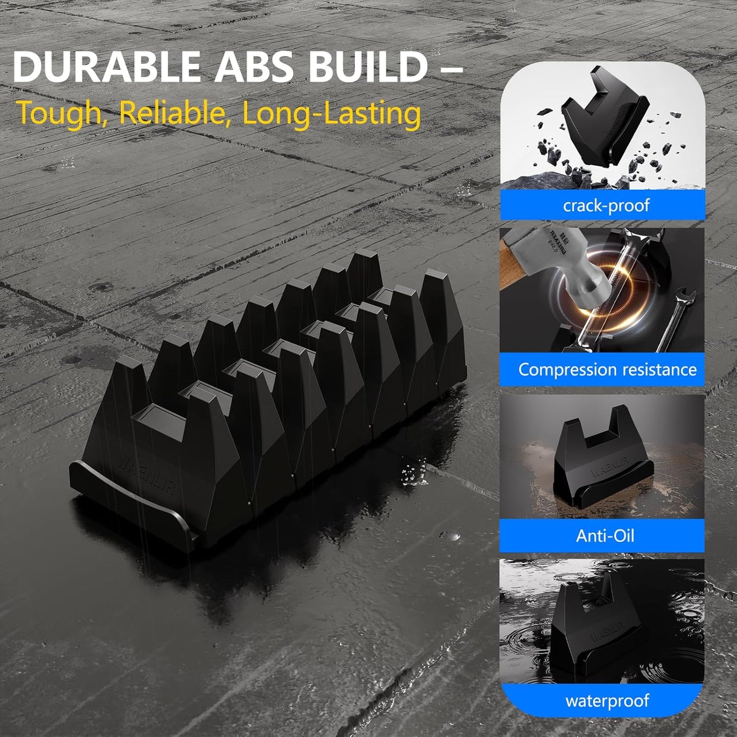 24PCS Magnetic Modular Wrench Organizer Set - Tool Drawer Storage Rack with Metric & SAE Labels, Wrench Holder with Magnet, Perfect Tool Gift for Men, father, boyfriend, DIYers & Mechanics (Blue)