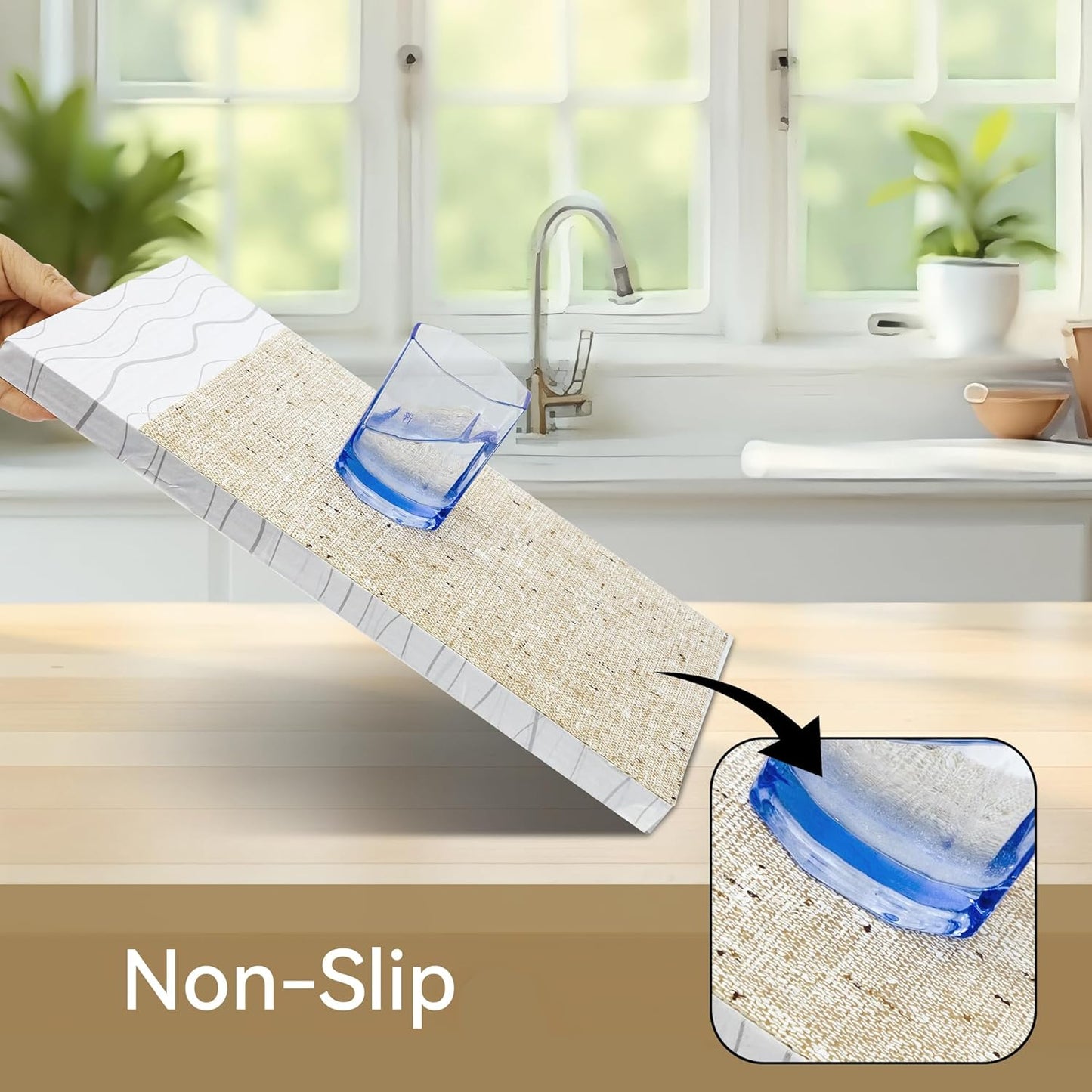 FIFTY FEET 12"x120" Non-Adhesive Shelf Liner for Kitchen Cabinets and Drawers, Washable Non-Slip PVC Cabinet Liner (Yellow)(1 Roll)