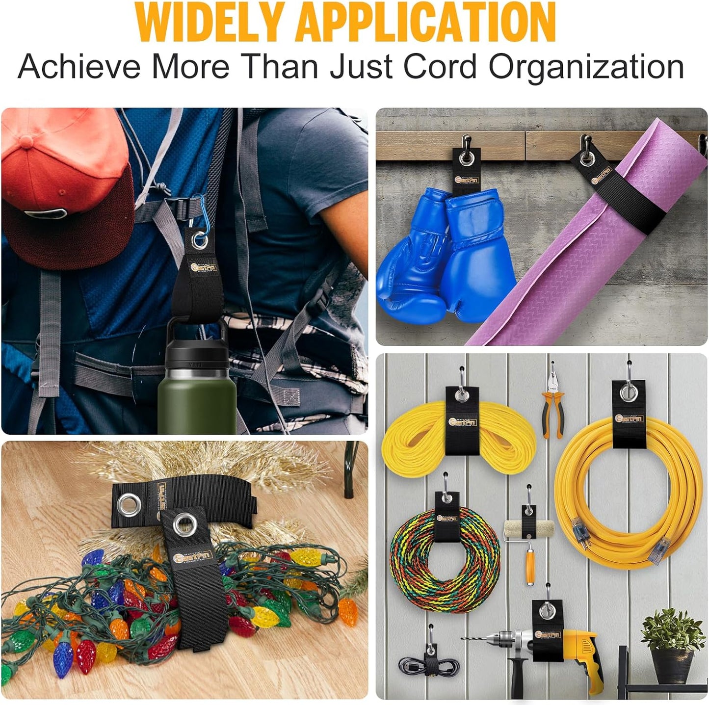 Storage Straps Christmas Stocking Stuffers for Men Gifts Gadgets Extension Cord Holder Tools Extension Cord Organizer Storage Cable Straps Cord Wrap for Hoses Rope RV Workshop Garage Organization