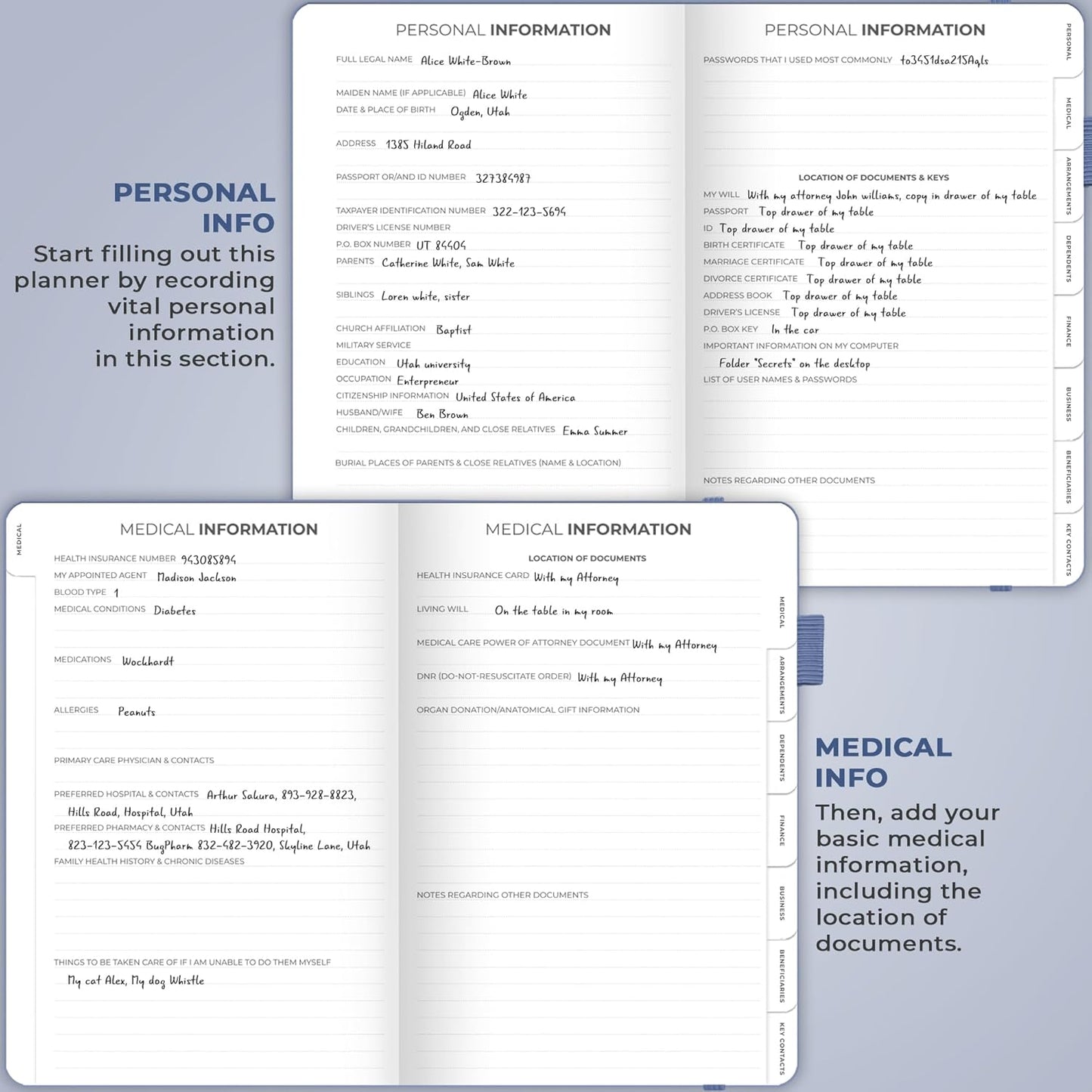 Clever Fox End of Life Planner – Final Arrangements Organizer for Beneficiary, Will Preparation, Last Wishes & Funeral Planning, A5 (Smoke Blue)