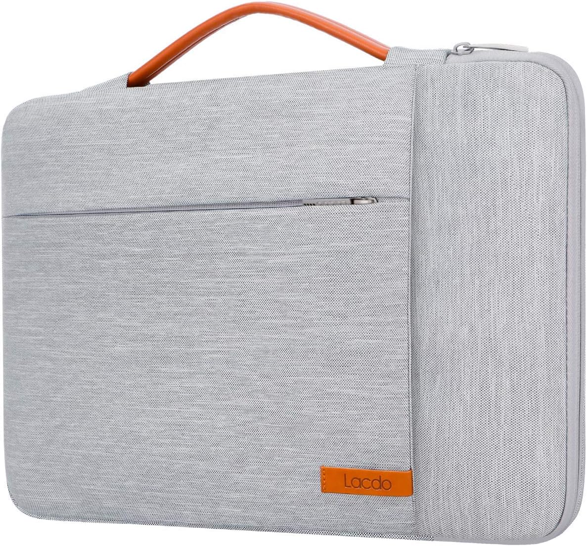 Lacdo 360° Protective Laptop Sleeve Case for 13 inch New MacBook Air M4 A3240 2025, M3 A3113, M2 A2681, M1 A2337 | 13" MacBook Pro M2/M1 A2338 A2251 | 13" iPad Pro M5 / iPad Air M3 Computer Bag, Gray