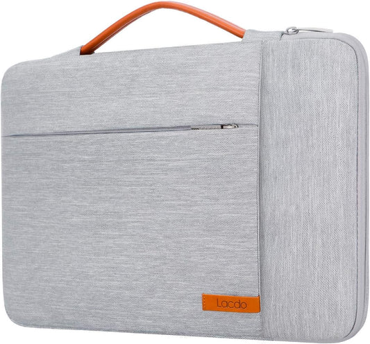 Lacdo 360° Protective Laptop Sleeve Case for 13 inch New MacBook Air M4 A3240 2025, M3 A3113, M2 A2681, M1 A2337 | 13" MacBook Pro M2/M1 A2338 A2251 | 13" iPad Pro M5 / iPad Air M3 Computer Bag, Gray