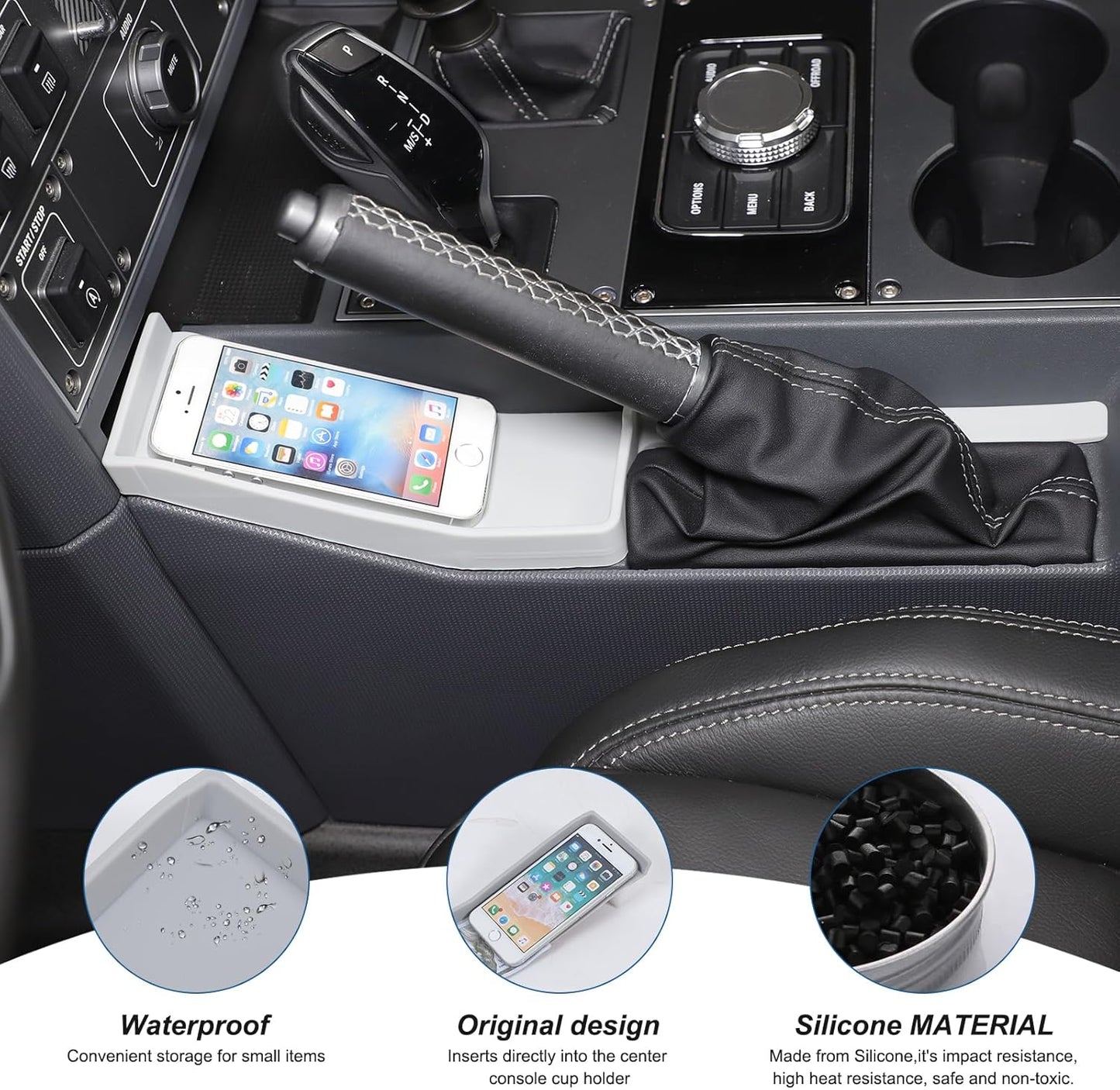 Center Console Organizer Compatible with INEOS Grenadier 2020-2024, Center Console Hand Brake Storage Box Armrest Organizer Insert Tray Accessories (Gray)