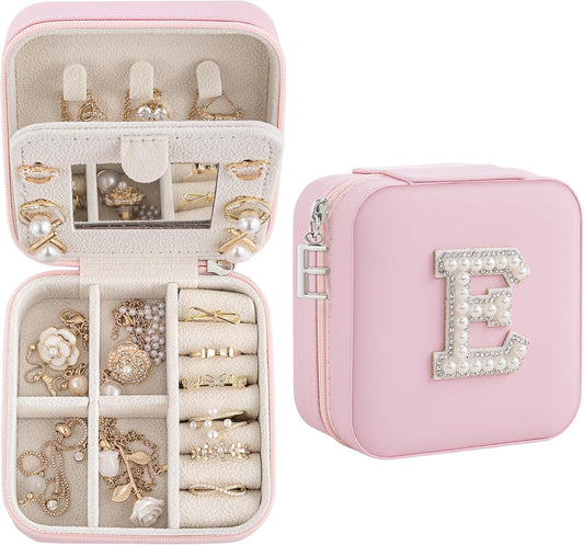 Birthday Gifts for Her, Initial Jewelry Box, Small Travel Jewelry Organizer, Graduation & Bridesmaid Gifts