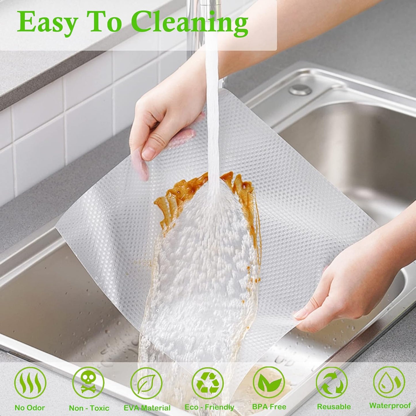 Cabinet Liners Non Slip Waterproof Clear Kitchen Drawer Shelf Liner 12 Inch X 20 FT Non Adhesive Mat for Fridge, Dresser, Wire Shelf, Toolbox, Cupboard, Pantry, Storage and Desk