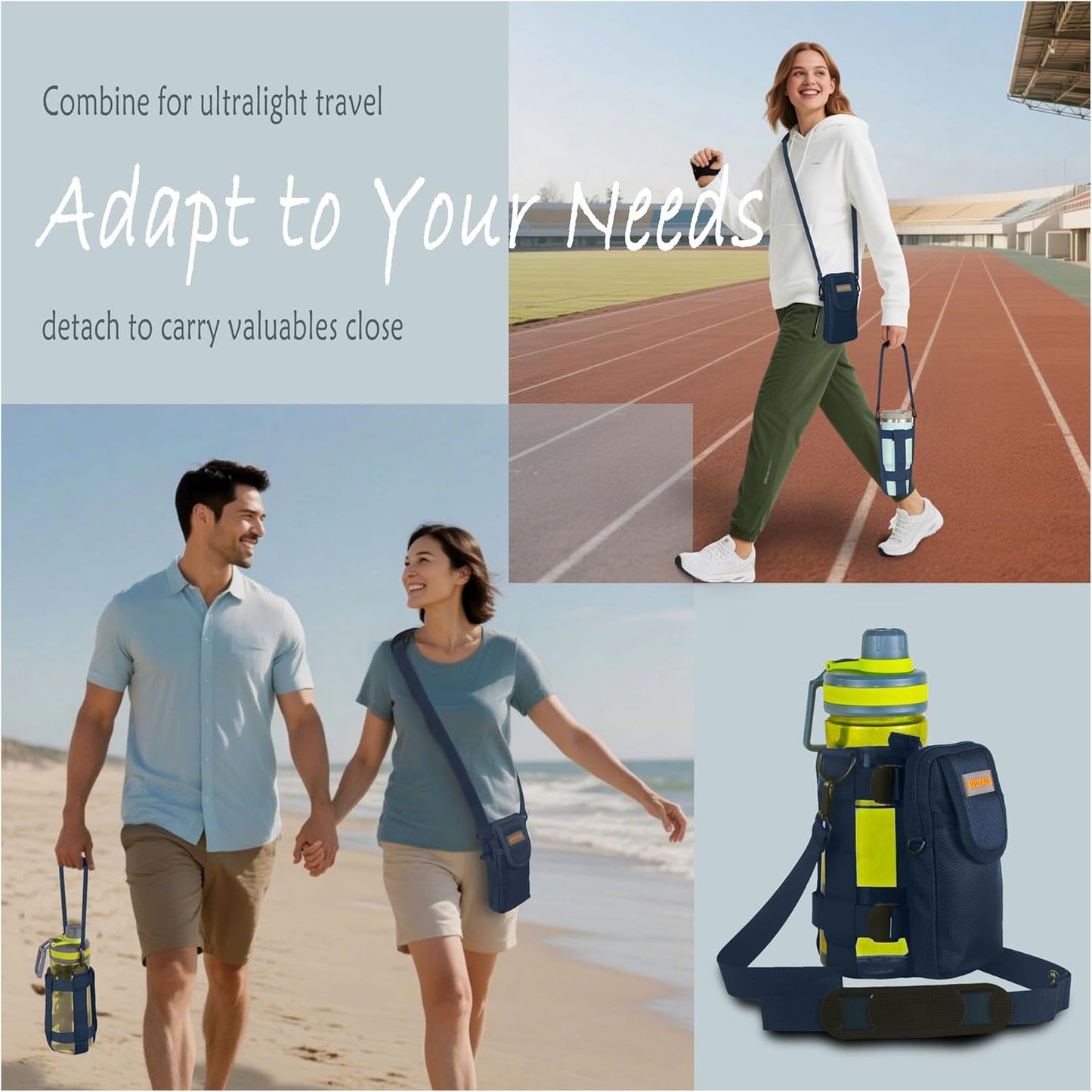 Water Bottle holder with Strap, Holder Carrier for Diy Enthusiasts, Sling for Owala 24 32 40 oz, Stanley IceFlow Flip Straw 24 oz, Hydro Flask 32 40 oz, YETI Rambler 26 oz, etc