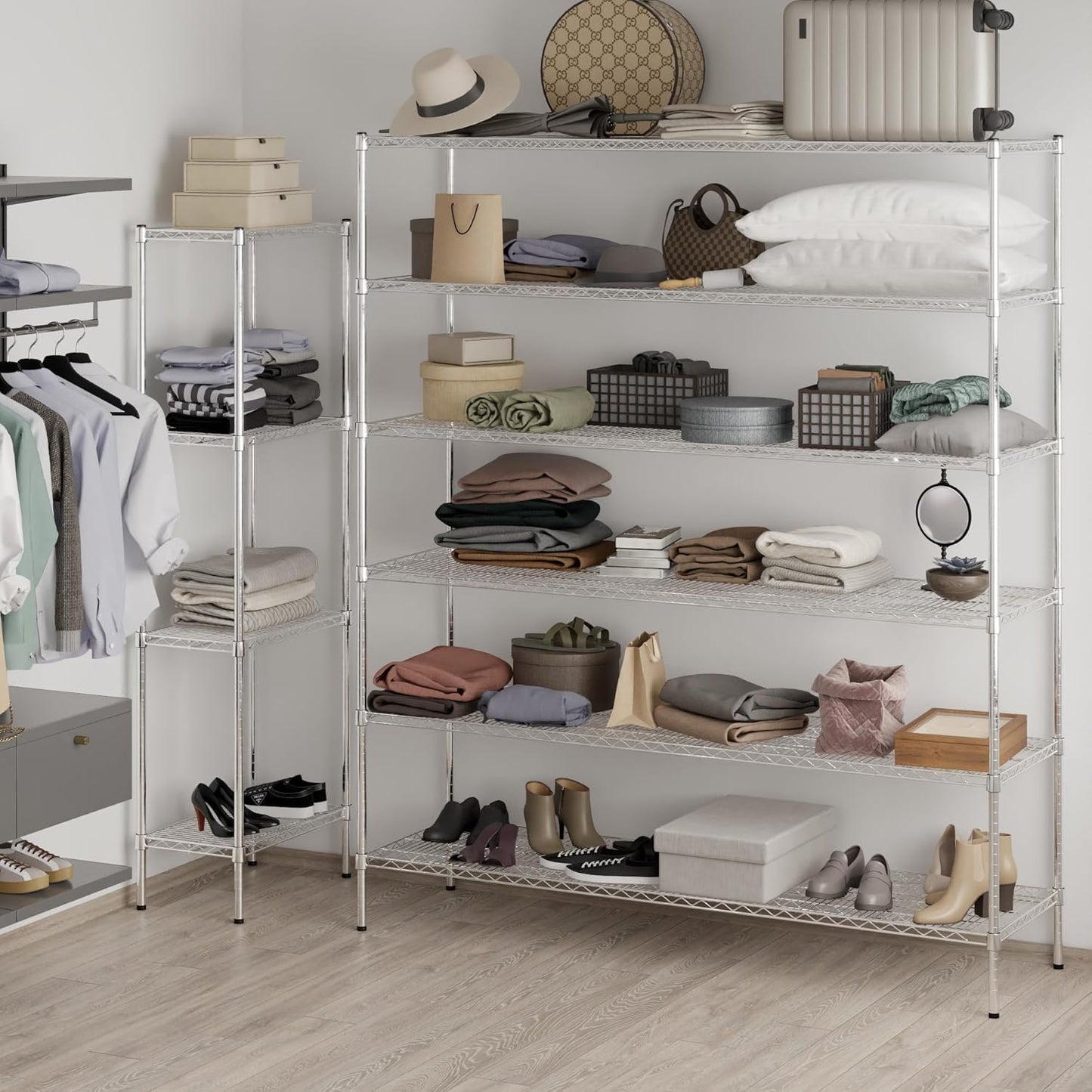 21" Deep x 72" Wide x 86" Height Wire Shelving Kit | 6-Tier | NSF Commercial Storage Rack Unit