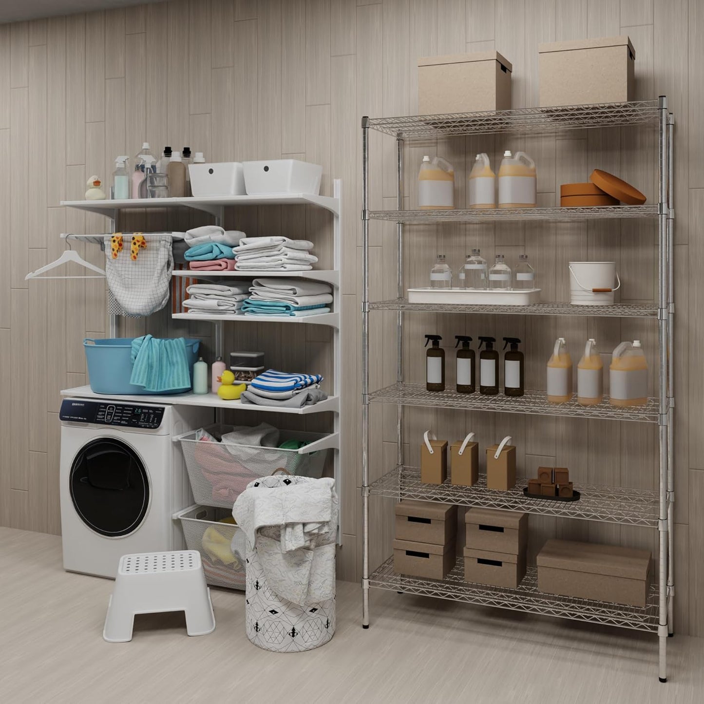 18" Deep x 48" Wide x 74" Height Wire Shelving Kit | 6-Tier | NSF Commercial Storage Rack Unit