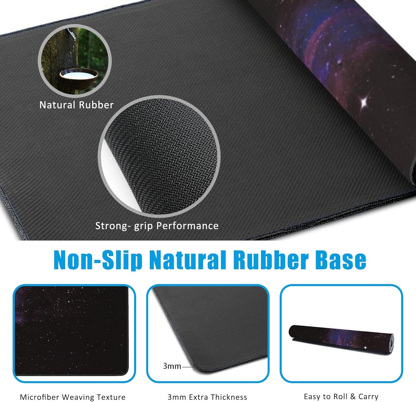 Mouse Pad,Abstract Space Desk Mat for Desktop,Desk Pad with Non-Slip Base and Stitched Edge,Extended Mousepad for Office and Home 35.4X15.7 Inch