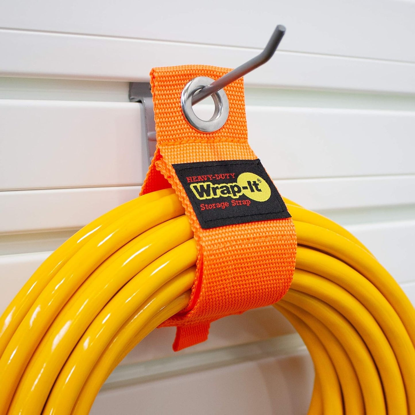 Heavy-Duty Wrap-It Storage Straps - 13-inch (6-Pack) Blaze Orange - Garage Organizer and Extension Cord Hanger for Garage Gadgets