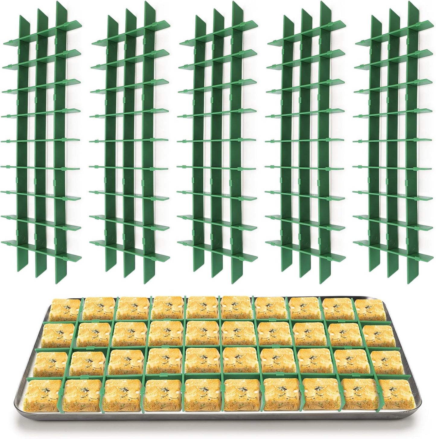 5 Sets Freeze Dryer Tray Dividers, Compatible with Harvest Right Freeze Dryer, Candy Tray Dividers Accessories(Medium,Green)