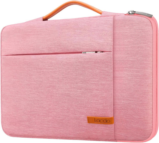 Lacdo 360° Protective 15-15.6 Inch Laptop Sleeve Case for Acer HP Lenovo Dell ASUS Laptop, Acer Aspire 15, HP Pavilion 15, Dell Inspiron 15, Lenovo IdeaPad 15, ASUS ZenBook 15 Computer Bag, Peach