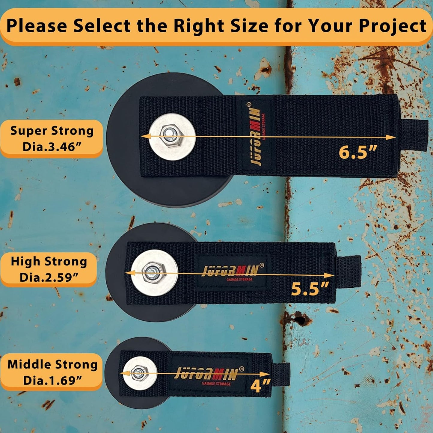 Heavy Duty Magnetic Hook, Magnetic Tool Holder, Magnetic Garage Hooks, Extension Cord Strap for Cable, Rope, Wire Storage in Garage,Workshop,RV,Pick-up(Dia.2.59" Magnet * 4Pcs)