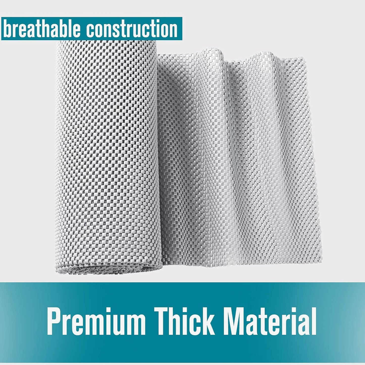 Drawer Shelf and Cabinet Liner, Thick Strong Grip, Non-Adhesive Liners Protect Kitchen Cabinets and Cupboard, Bathroom Drawers, Easy Install, Breathable Mat, 20 X 118 Inces, Black