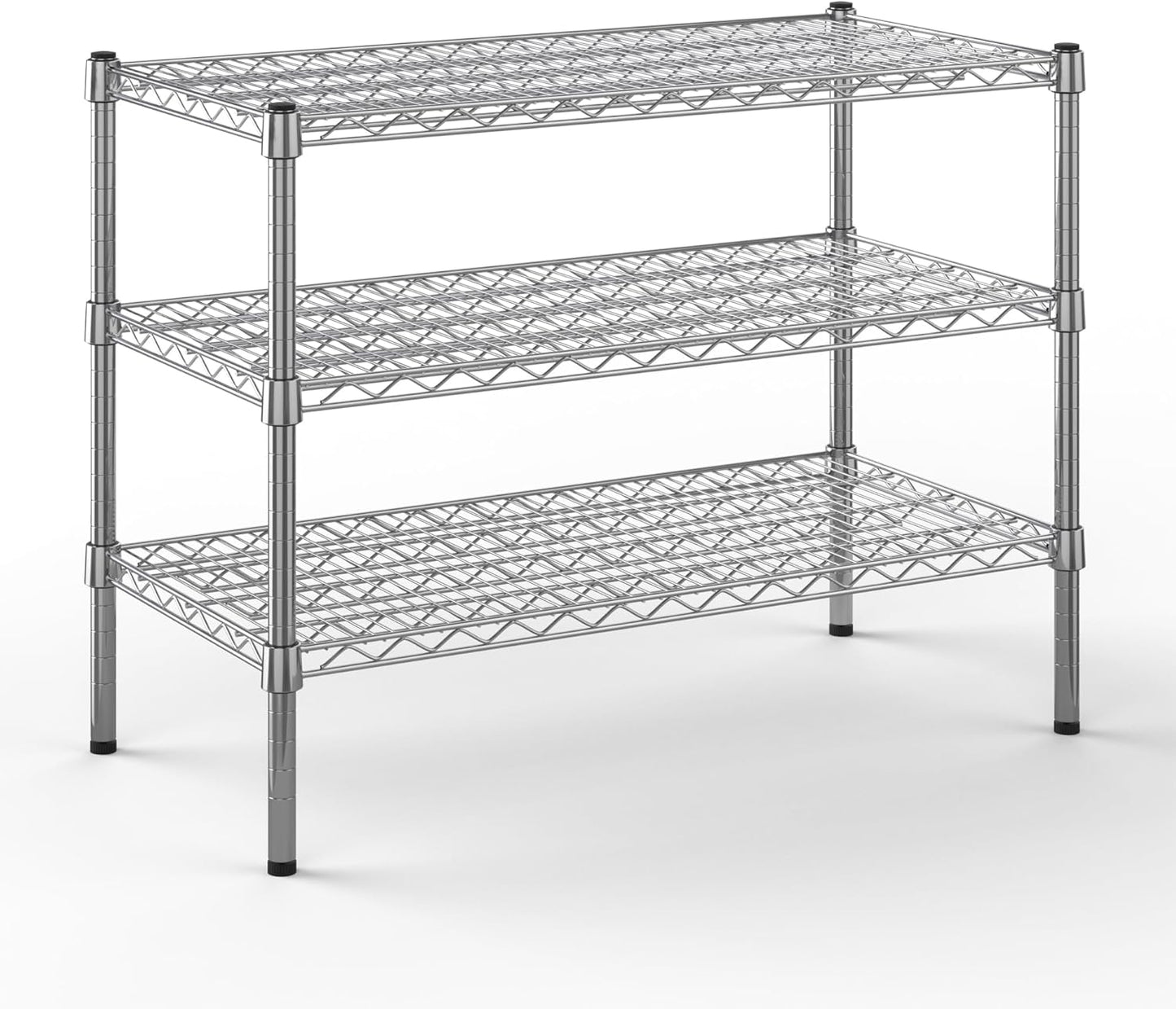 18" Deep x 36" Wide x 27" Height Wire Shelving Kit | 3-Tier | NSF Commercial Storage Rack Unit