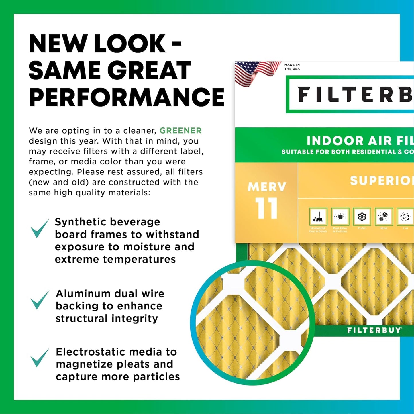 Filterbuy 20x25x5 Air Filter MERV 11 Superior Pet & Allergy Defense (4-Pack), Pleated HVAC AC Furnace Filters for Amana, Coleman, Goodman, Maytag, York, and More (Actual Size: 20.19 x 25.31 x 5.25)