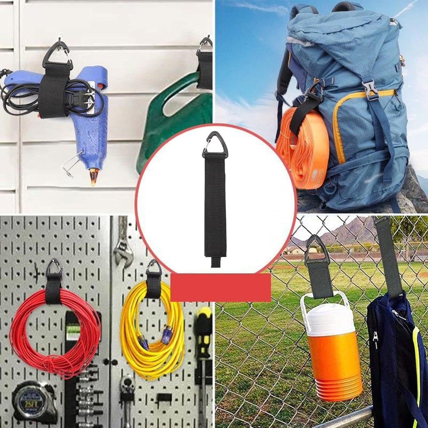 Extension Cord Storage - 16.5x3.8cm Cord Holder Straps | 4X Garage Heavy-Duty Cords Organizer, Extension Cords Wrap With Triangular Buckle For Home Workshop Warehouse Utility Room Basement Shed Closet