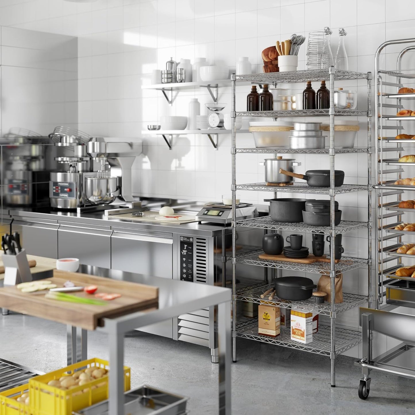 21" Deep x 30" Wide x 74" Height Wire Shelving Kit | 8-Tier | NSF Commercial Storage Rack Unit