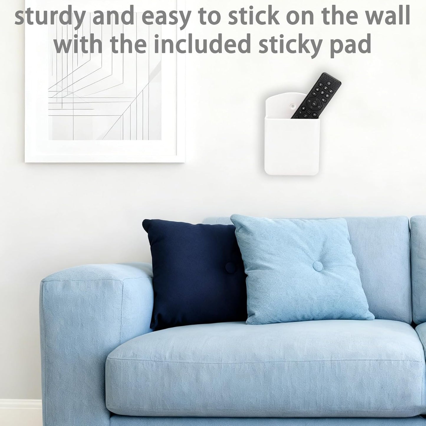Pack of 2 Self Adhesive TV Air Conditioner Remote Control Holder Wall Mount Storage Box Organizer