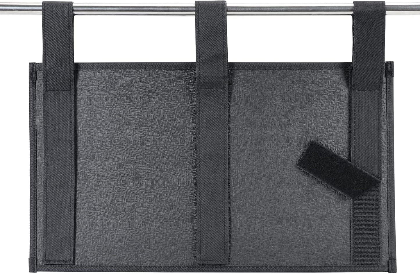 Hanging Bedside Caddy, Bedside Storage Organizer for Magazine, Phone, Remote control (5 Pockets-Black)