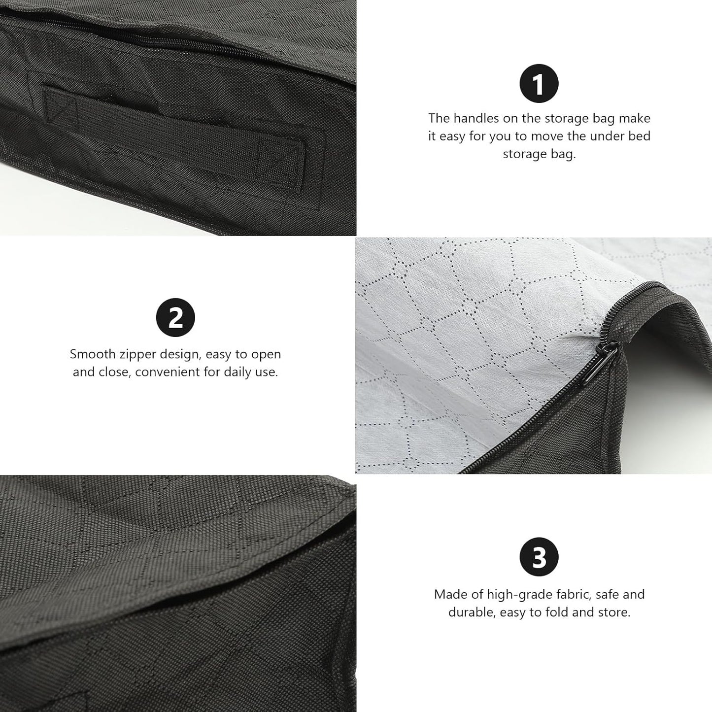 SAFIGLE Foldable Under Bed Storage Bag for Clothes Quilts Breathable Non-woven Organizer with Easy-open Zipper and Transparent Window for Blankets Pillows Sweaters Seasonal Clothing