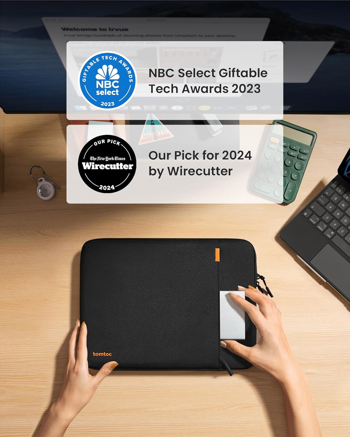 tomtoc 360° Protective Tablet Sleeve for iPad Pro 11-inch (M5/M4/4th/3rd/2nd/1st Gen) 2025, iPad Air 11-inch (M3/M2) with Magic Keyboard/Smart Keyboard Folio, 11 iPad, Water-Resistant Tablet Case