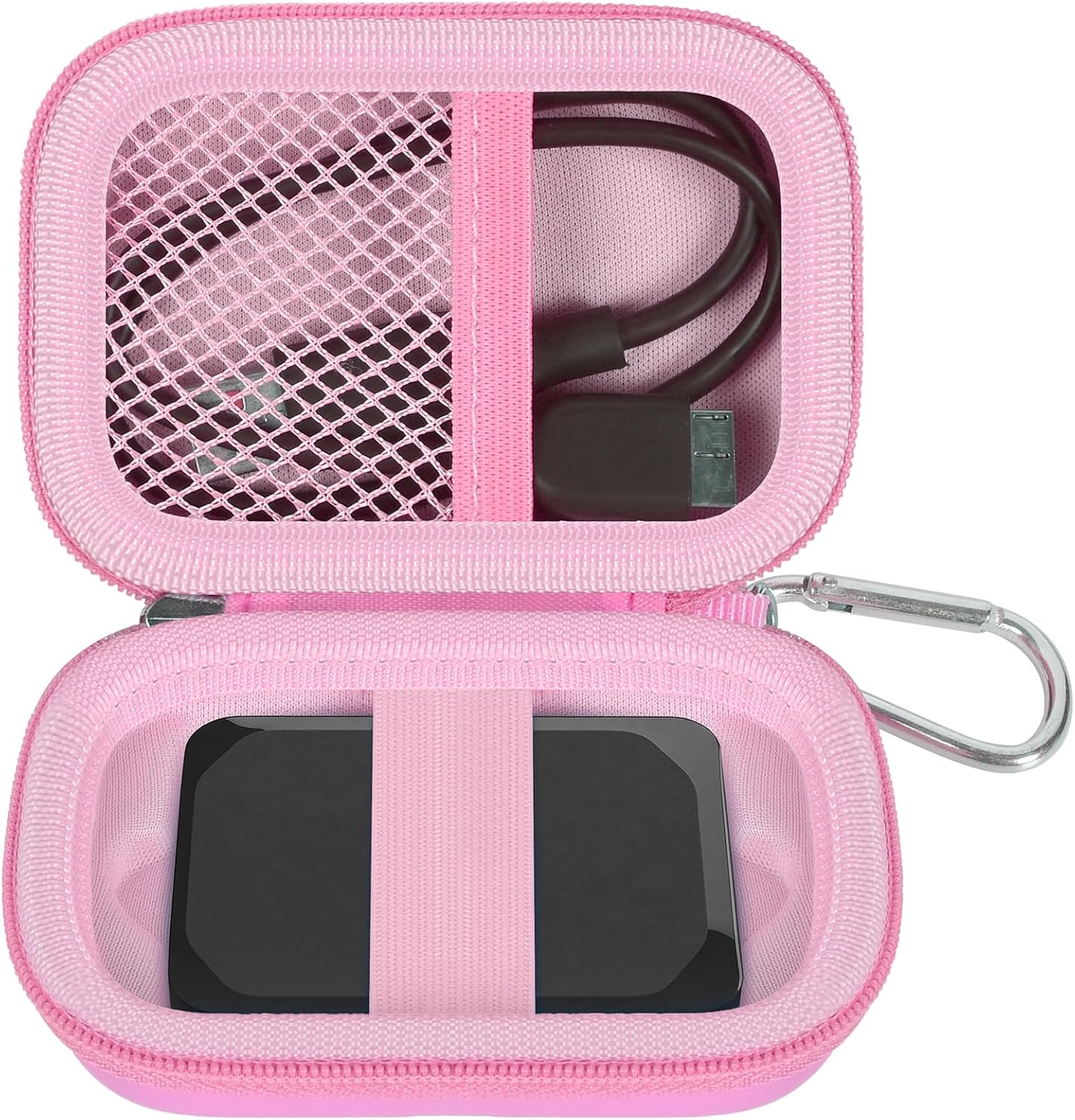 Carrying Case Compatible with Crucial X10/ X9 Pro 4TB/ 2TB/ 1TB Portable SSD, External Solid State Drive Hard Storage Holder Bag Fits for USB-C Cable (Box Only) (Pink)