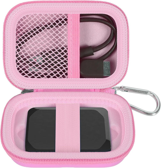 Carrying Case Compatible with Crucial X10/ X9 Pro 4TB/ 2TB/ 1TB Portable SSD, External Solid State Drive Hard Storage Holder Bag Fits for USB-C Cable (Box Only) (Pink)