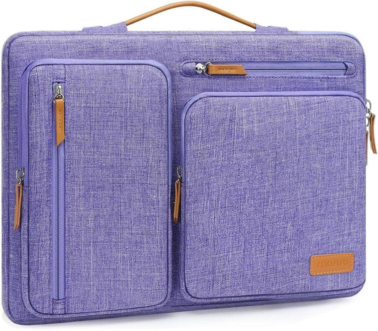 MOSISO 360 Protective Laptop Case 16 inch, 15-15.6 inch Laptop Sleeve Compatible with MacBook Pro 16, HP, Acer, Dell, Lenovo, ASUS, Side Open Carrying Case with 4 Zipper Pockets&Handle, Purple