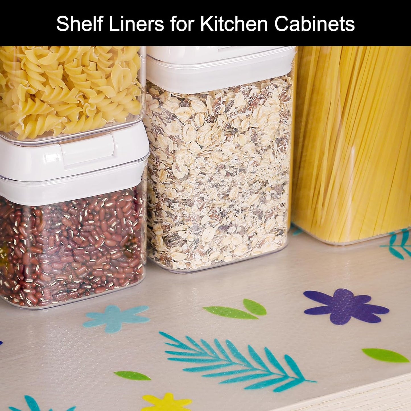 Cooyes Shelf Liner – Premium Non-Adhesive Cabinet & Drawer Liner for Kitchen – Waterproof Shelf Paper with Modern Pattern – Durable EVA Cabinet Mat – Easy to Cut （11.8" W x 118" L）