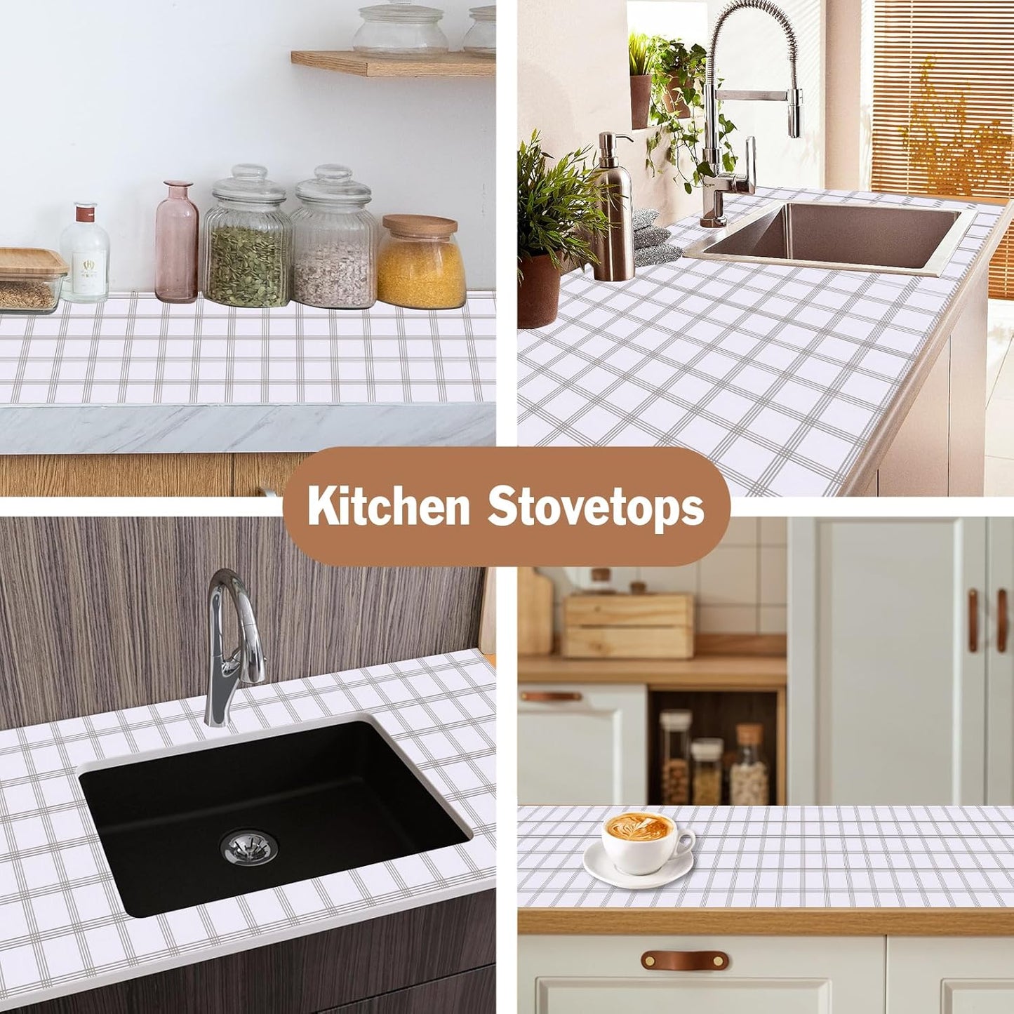 Drawer and Shelf Liner for Kitchen Cabinet: 23.6 in X 20 Ft Non Slip Waterproof Shelf Paper Non Adhesive Refrigerator Liners White Square Easy Liners for Bathroom Cupboard with Knife Tape Measure