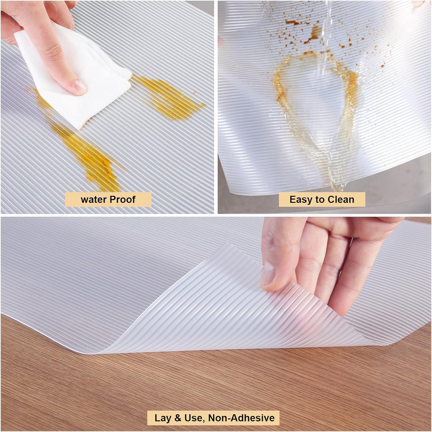 Thickened Shelf Liner, 14 in x 20 FEET Non-Slip Cabinet Liner, Washable Oil-Proof Contact Paper for Kitchen Drawer, Cabinet, Shelves, Refrigerator, Storage, Desks, Non Adhesive