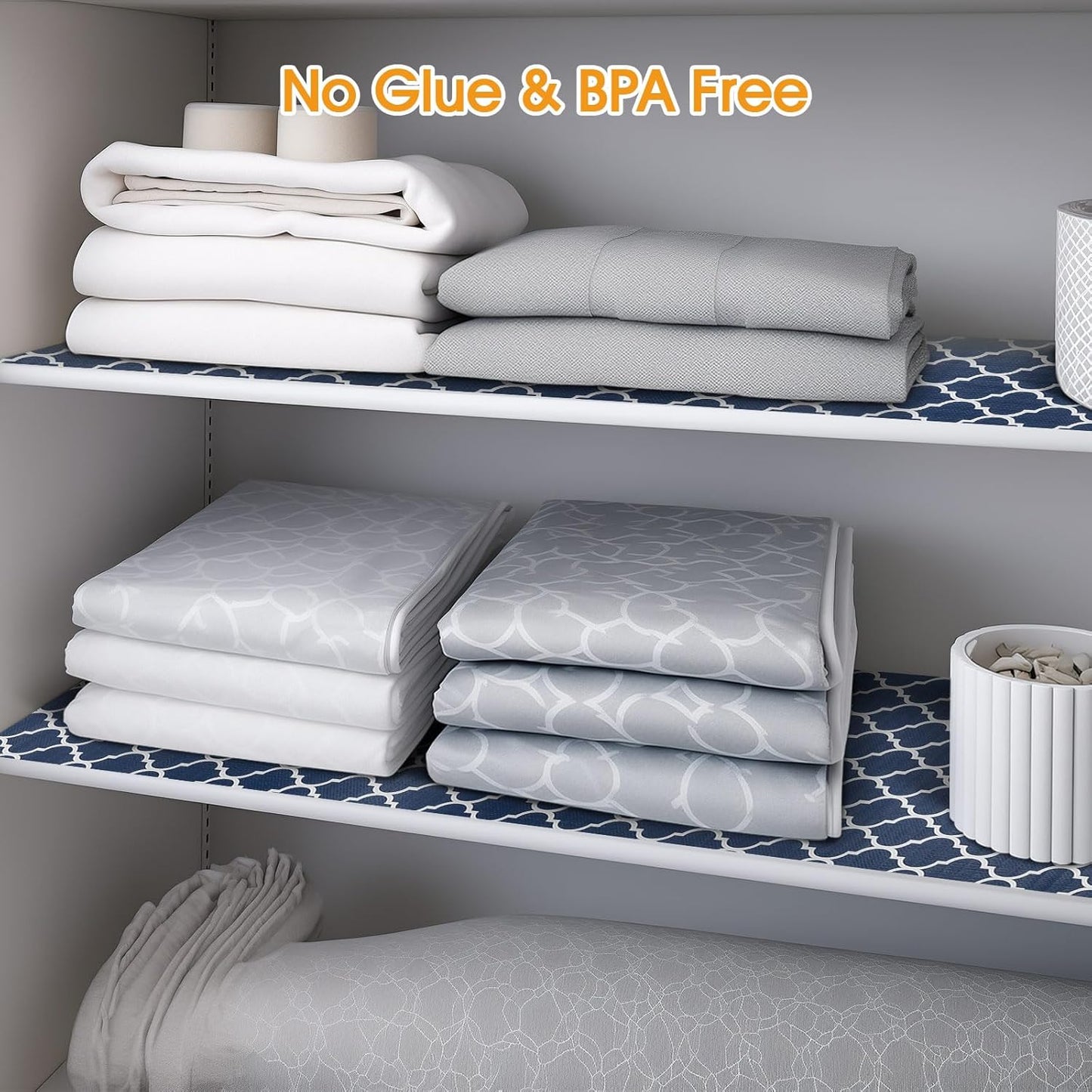 Shelf and Drawer Liner for Kitchen Cabinets Non-Adhesive, Strong Grip Non-Slip Thickened Cabinet Liners for Shelves, Waterproof Mats for Dresser Cupboard, Blue, 17 in x 30 Feet